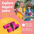 THINKPEAK 8x21 Binoculars for Kids 8-12, Birthday Gifts for Boys and Girls, Pink Color