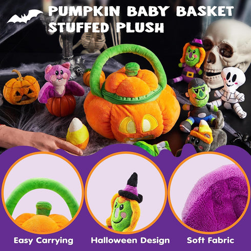 JOYIN Baby's Pumpkin Halloween Playset, 8 Fun Play Pieces, Plush Goodie Bags Stuffers for Kids, Halloween Party Favors
