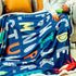 ABC Blanket Alphabet Lore Throw Blanket, Soft Flannel Throw, Blue Dinosaurs Cute Cartoon Blanket, Gifts for Boys Girls