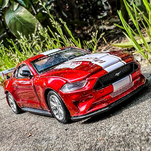 1/42 Ford Mustang Car Model, Take Apart Assembled Car, DIY Educational Building Toys for Children, Red