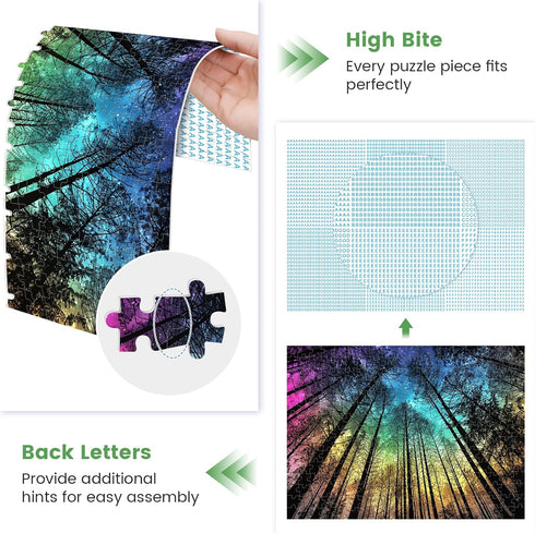 300 300 20.5 15 Pieces Puzzles for Adults | Aurora Forest Jigsaw Puzzles | Large Piece Puzzle for Children Adults