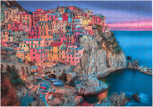 Buffalo Games Cinque Terre Wood Puzzle, 250 Piece Standard Cut Jigsaw Puzzle