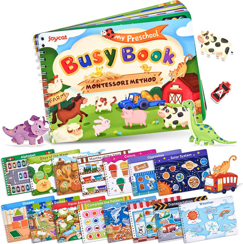 Preschool Busy Book for Toddlers 3-5 - Montessori Learning Activities, Educational Sensory Toys, Autism Learning