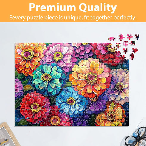 500 Piece Puzzle for Adults - Flowers Recycled Cardboard Jigsaw for Family Activity - Great Gift Idea