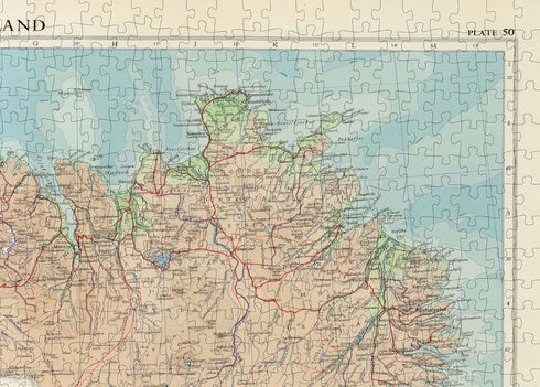 1959 Map of Iceland, 1000 Piece Adult Jigsaw Puzzle for Iceland Lovers