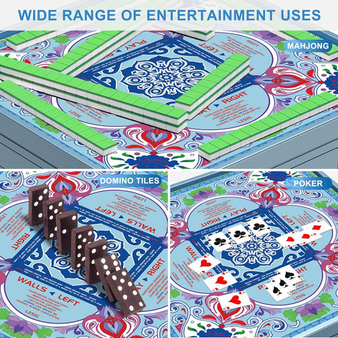 (33"33"), 3mm LZSIG Mahjong Mat for Table Anti-Slip Noise Reduction Gaming Mat with Carrying Bag for American Mahjong