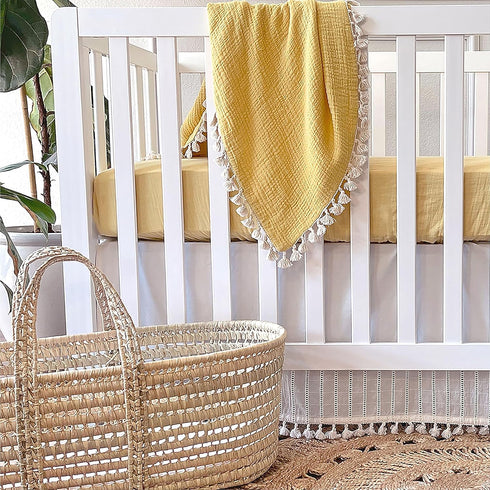 30" 40" Crane Baby Muslin Swaddle Blanket, Soft Cotton Lightweight Nursery and Stroller Blanket for Baby Boys & Girls