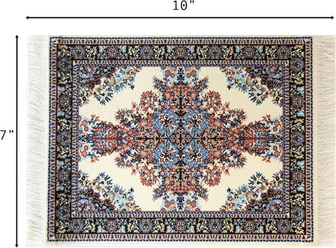 10 7 Inch Dollhouse Area Rug Beige Miniature Carpet Accessory for Doll Houses, x Rectangular Floor Dcor, Oriental Style