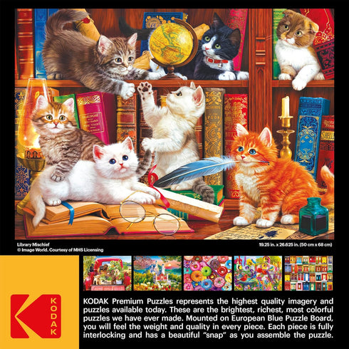 RoseArt - Kodak Premium - 1000 Piece Jigsaw Puzzle - Library Mischief for Adults
