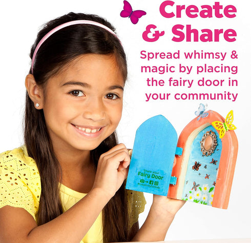 Creativity for Kids Butterfly Fairy Door Kit - Painting Arts and Crafts for Kids, Creative Gifts for Age 6-7+