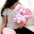 Perfectto Design Bunny Toy Set - 4 Pcs with Mommy, 2 Baby Rabbits, XL Furry Bag, and Doll Blanket for Ages 3-8