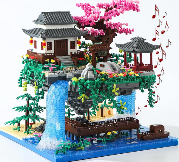 Cherry Blossom Tree Building Set with Gift Box, Original Music Cherry Blossom Tree House, 3320 Pcs