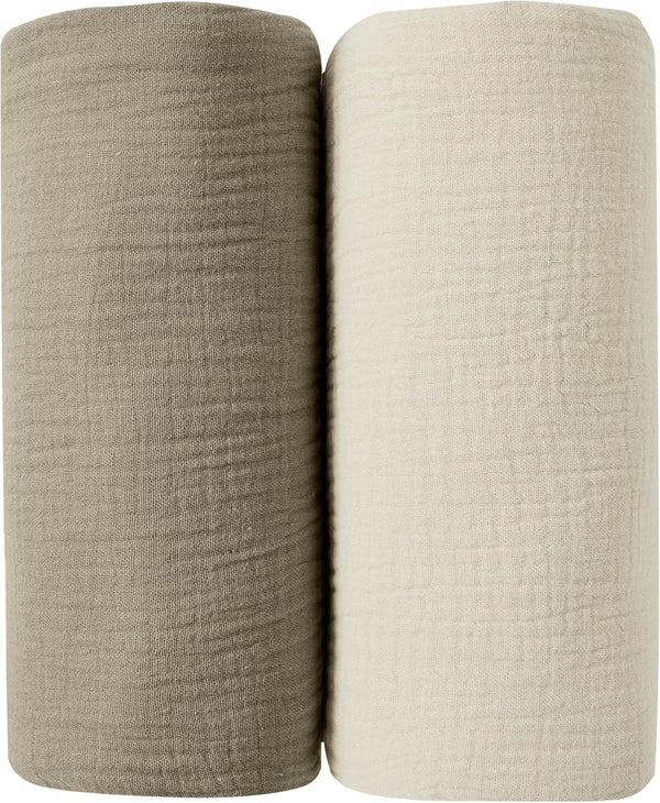 JELLYMONI Muslin Swaddle Blankets for Unisex, 2 Pack Newborn Receiving Blanket, Large