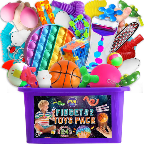 Fidget Pack Box for Boys Girls 4-12, FunKidz Fidget Toys for Kids