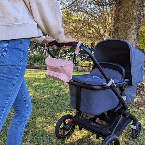 Suessie Fanny Pack Diaper Bag with Baby Changing Pad & Waterproof Wipes Pocket, Stroller Organizer
