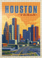 MyPuzzle Houston, Texas Vintage Poster, Skyline - Premium 500 Piece Jigsaw Puzzle for Adults