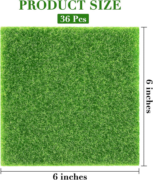 36 6 6 Inches Elcoho Pieces Fake Grass for Crafts Fairy Garden x Artificial Garden Grass for Miniature Ornament