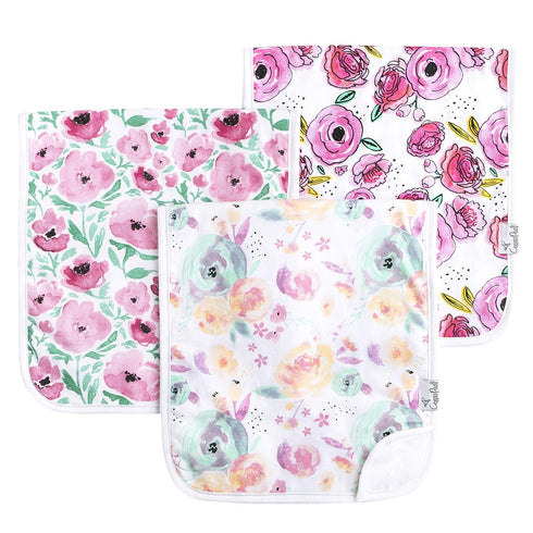 Copper Pearl Premium Baby Burp Cloths - 3-Pack Large Cotton Burp Cloths,