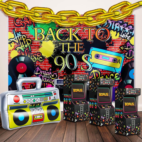Outus 8 Pieces 80s Party Favor Boxes, Video Game Candy Novelty Centerpiece, 1980s Theme Birthday Decorations