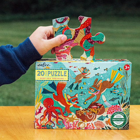 eeBoo - Deep Sea Treasure - 20 Piece Puzzle - 15 x 11 Kids Jigsaw - Ocean Themed for Ages 3+