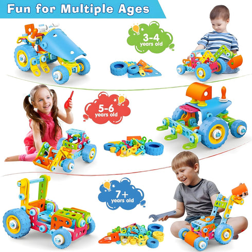 3 4 5 6 7 8+ 4-8 5-7 6-8 8-12, 118pcs MOONTOY STEM Toys for Year Old Boy Birthday Gift, Building Toys for Kid Age