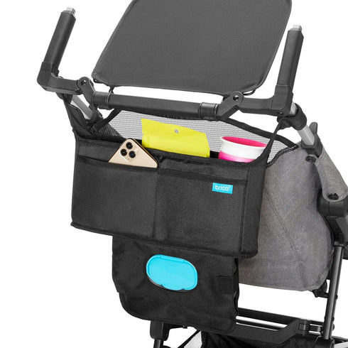 Munchkin Stroller Organizer with Cup Holders and Wet Wipes Case - Travel Storage Bag for Baby and Mom Essentials