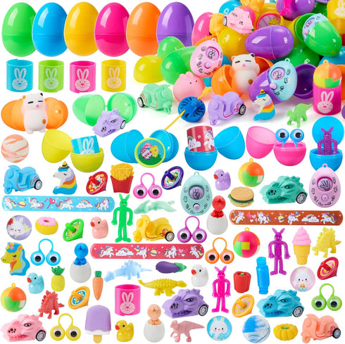 JOYIN 160 PCS Prefilled Easter Eggs with Assorted Toys, Easter Stuffed Eggs