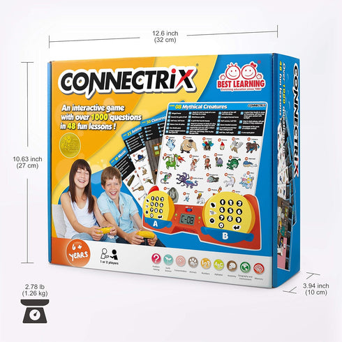 BEST LEARNING Connectrix - Educational Matching Game for Kids Ages 6+, 1 to 2 Players, Birthday Gift for Boys and Girls