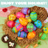 3.15Inch Favor-18 JOYIN Printed Plastic Eggs Colorful, Fillable Empty Eggs Bulks for Easter Hunt Event, Party pcs