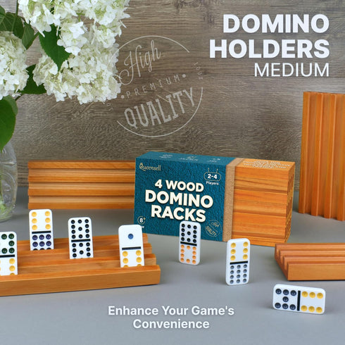 Set 4 Queensell Domino Holders for Mexican Train - Domino Trays of - Mexican Train Accessories - Domino Racks from