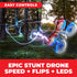 Force1 UFO 4000 Mini Drone for Kids - LED Remote Control Quadcopter, 2 Batteries, 360 Flips, 2 Speed