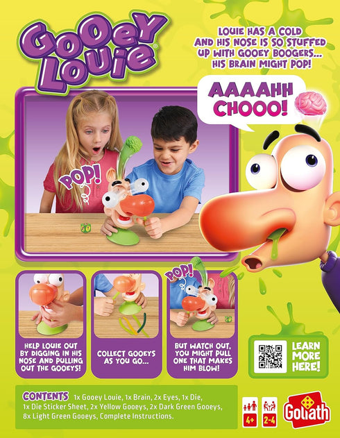 Goliath Gooey Louie Game - Pull Gooeys Out of Louie's Nose Game for Ages 4 and Up, 2-4 Players