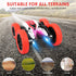 Remote Control Car, Double Sided RC Car, 4WD Off-Road Stunt Car with 360 Flips for Kids 3+ (Red)