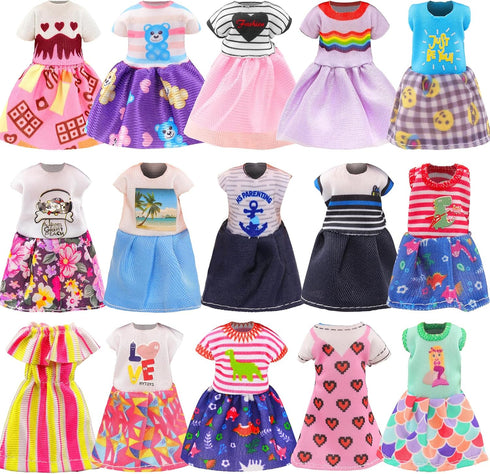 7 6 Inch 3 2 2 11.5 Inch 6" Joyfun Pcs Girl Doll Clothes Pieces Dress, Pieces Outfits and pcs Shoes for Girl's Sister