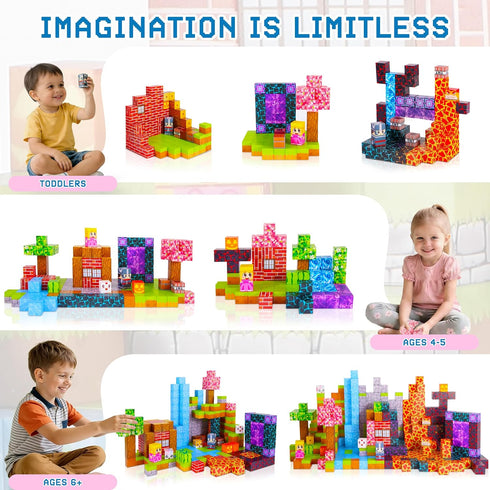 RiteHold 150 0.8in 3 4 5 6 7 8 9 10 Magnetic Building Blocks for Kids Magnet Build Cubes Toys Magnets STEM Montessori
