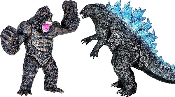 TwCare Set of 2 Godzilla vs King Kong Figures - Movable Joints Action Movie Series Soft Vinyl Toys