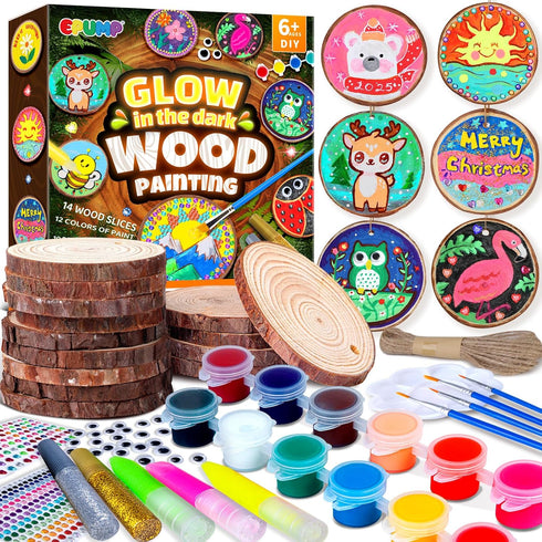 EPUMP Glow in the Dark Wooden Painting Kit for Kids - Arts