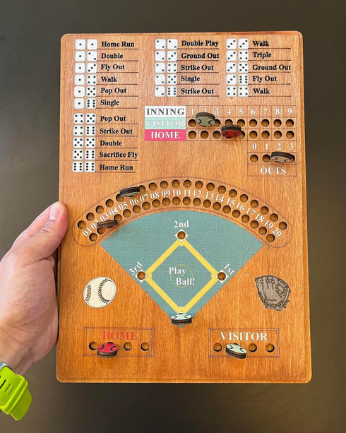 CBLKUS Baseball Dice Board Game,Fun Board Game with Dice,Wooden Baseball Games for Family,Party and Holiday