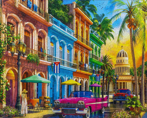 Havana Sunset Jigsaw Puzzle - 1000 Pieces for Adults by Springbok - Colorful Travel Art - 30" x 24"