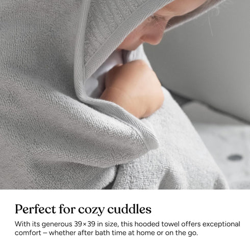 Ehrenkind 100 100 cm, Hooded Towel, Baby Towel with Hood Made of Cuddly Soft Organic Cotton, Bath Towel in x Light