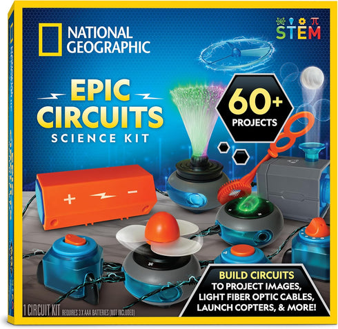 National Geographic Circuit Maker Kit - Electronics Kit for Kids with 60 Electrical Circuit Projects, STEM Toy