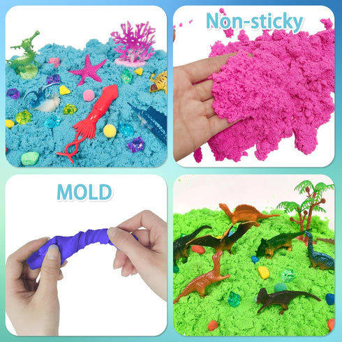 3 4 5 6 7 8 Dino & Ocean Sensory bin, Dino & Ocean Sensory Toys with Play Sand for Toddlers Boys and Girls,Kids Toys