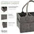 Large Charcoal Diaper Caddy - Stylish Nursery Storage & Car Organizer