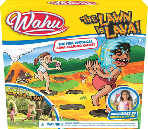 Wahu The Lawn is Lava Outdoor Water Balloon Game for Kids Ages 5+, Fun Outdoor Game with 25 Water Balloons