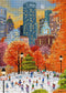 Fall Central Park Puzzles 1000 Pieces for Adults, Fun Autumn Art Puzzle Collage as Home Decor
