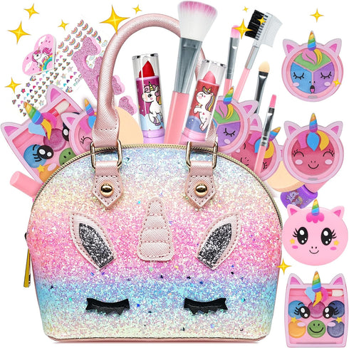 Kids Makeup Kit for Girls - Non-Toxic Little Girls Makeup Toys, Princess Play Set, Christmas Birthday Gifts for Ages