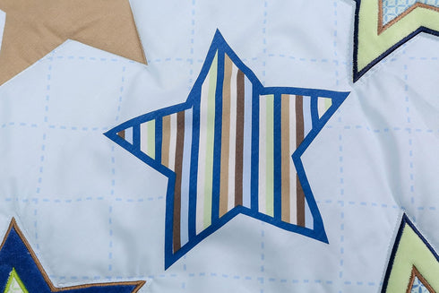 CribMATE 1 Blue Star Nursery Crib Quilted Comforter PC Baby Girl/Baby Boy Crib Quilt Baby Gift Idea (Blue Star)