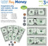 Set Learning Resources Pretend Play Money - Math Manipulatives For Kids, Kids Bank, Plastic Coins, Cash Register
