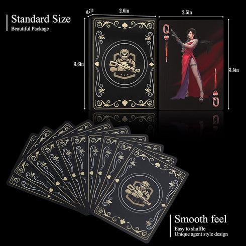 WJPC Warrior Gold Waterproof Playing Cards with Gift Box, Deck of Poker Cards for Indoor Outdoor Party Game