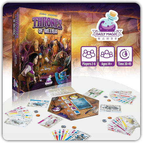 Daily Magic Games Thrones of Valeria Trick Taking Card Game - Fast and Fun Strategy